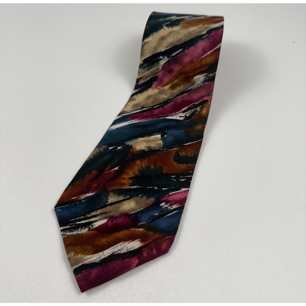 JT Beckett Men 100% Silk Traditional Neck Tie Multicolor NWOT